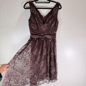 DAVID MEISTER floral lace dark fairy dress brown sleeveless floral 4 whimsigoth